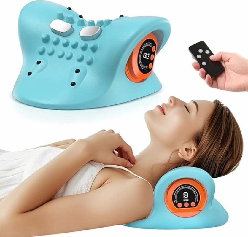 Smedz 3-in-1 Neck Massager – Heat, Vibration & Stretch – 40% Off, Portable Relief for Home & Office