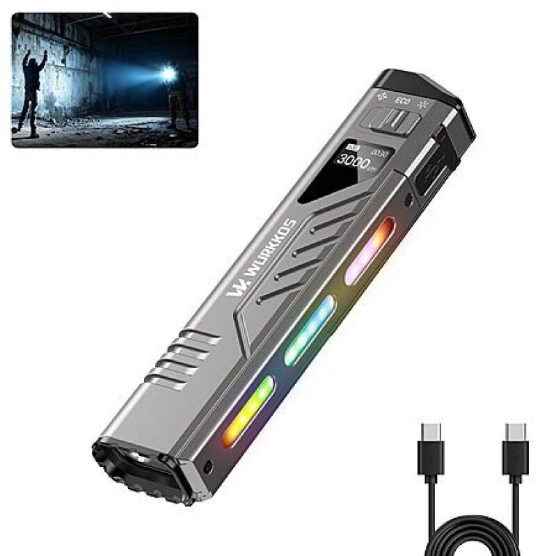 Wurkkos TD11 Tactical Flashlight – 3000 Lumen, USB‑C Rechargeable – $59.85 + Free Shipping