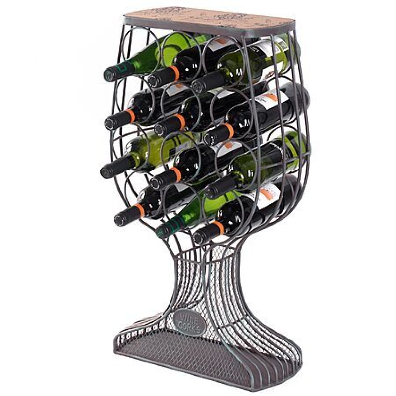 Vintiquewise Vintage Wooden Wine Rack – Freestanding Goblet-Style Floor Stand – $38.94 Deal