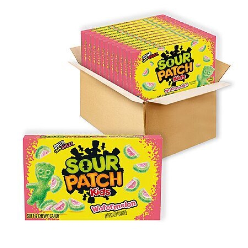 SOUR PATCH KIDS Watermelon Soft & Chewy Candy – 12 Bulk Boxes for $10.09