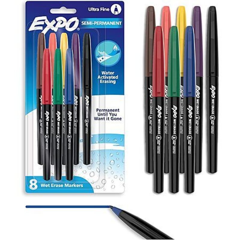 EXPO Vis-a-Vis Wet Erase Marker Set – 8 Fine‑Tip Colors for $6.57 (Coupon)