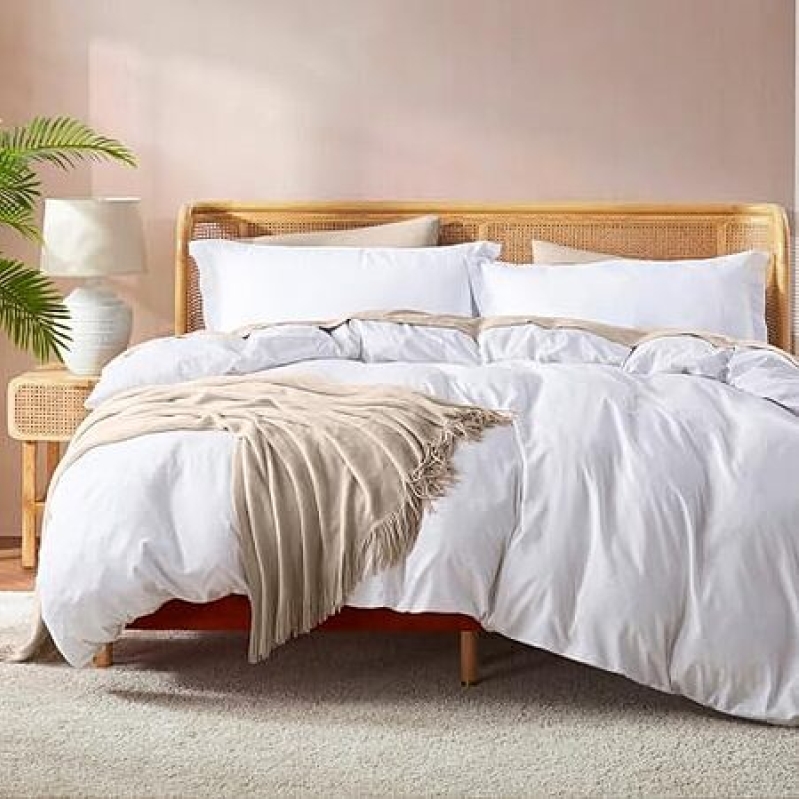 Nestl White Queen Duvet Cover Set – 33% Off, Includes 2 Pillow Shams