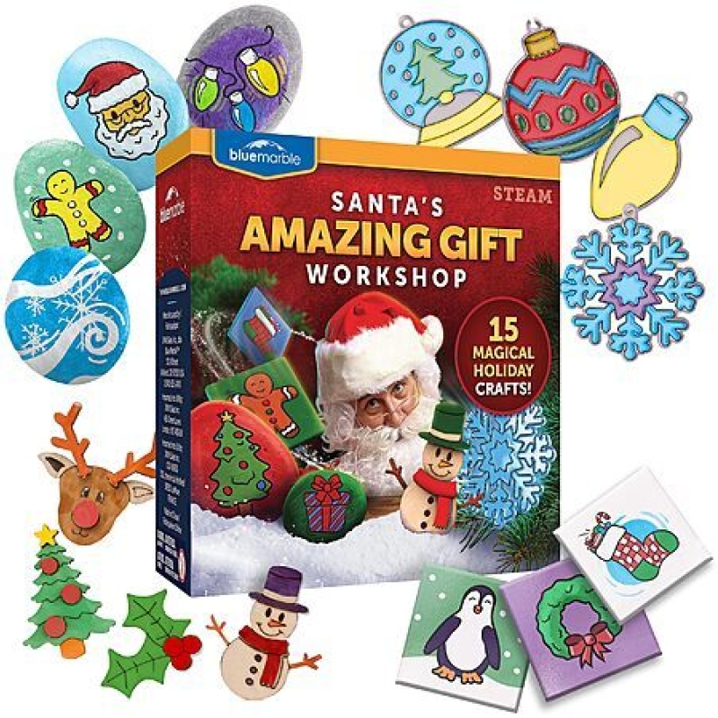 Blue Marble Santa's Kids' Christmas Craft Kit – 15 Holiday Projects for $8.47