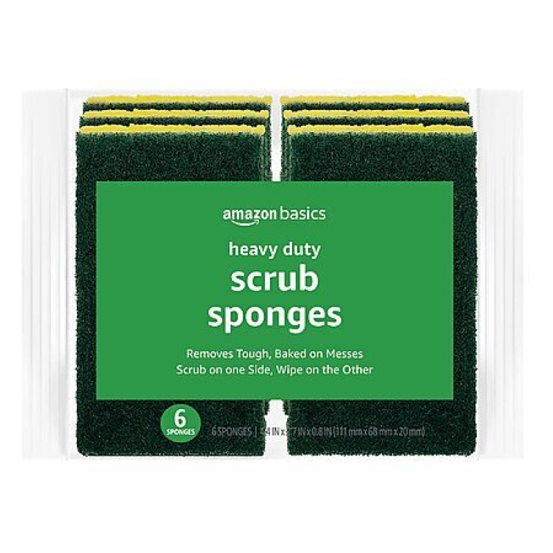 Amazon Basics Heavy Duty Dual‑Sided Sponges – 6‑Pack, 25% Off Coupon