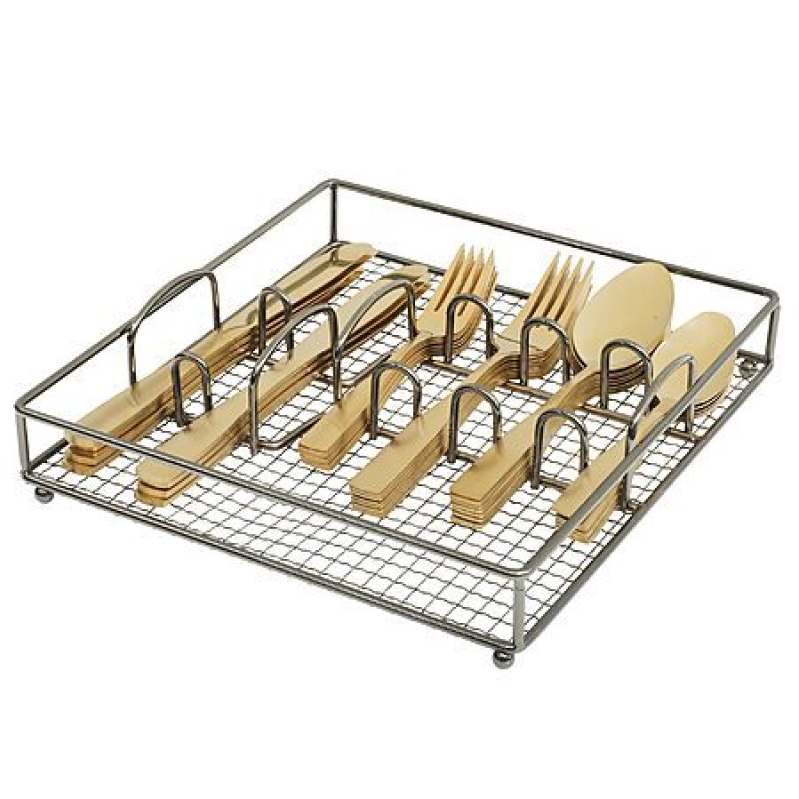 41-Piece Gibson Home Abbeville Flatware Set with Caddy – Premium Stainless Steel for $10.43