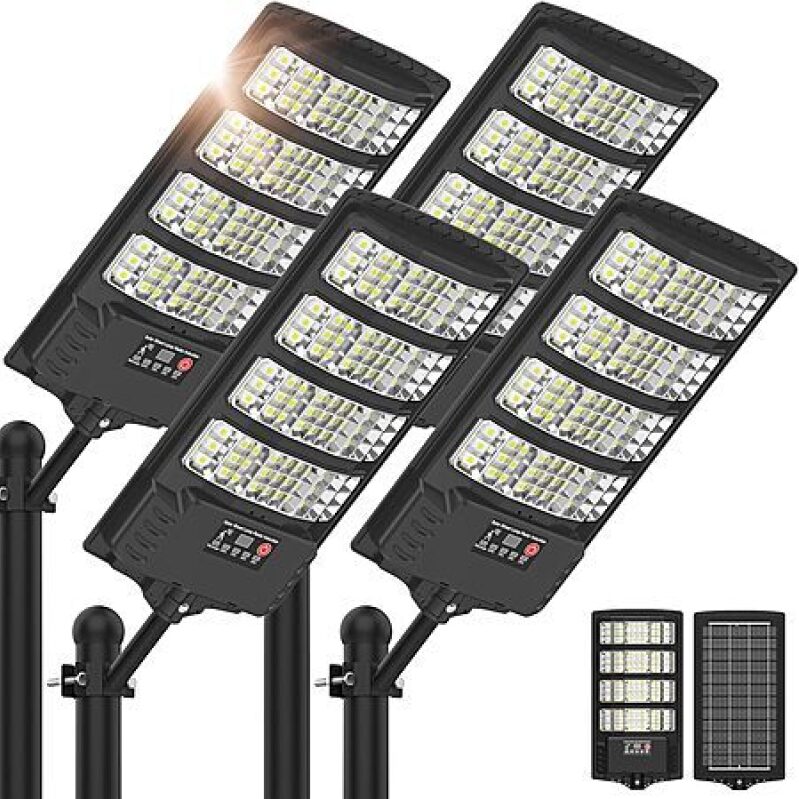 4-Pack Wywna 5000W Solar Motion Sensor Street Lights – Bright, Eco-Friendly Outdoor Lighting for $64.99