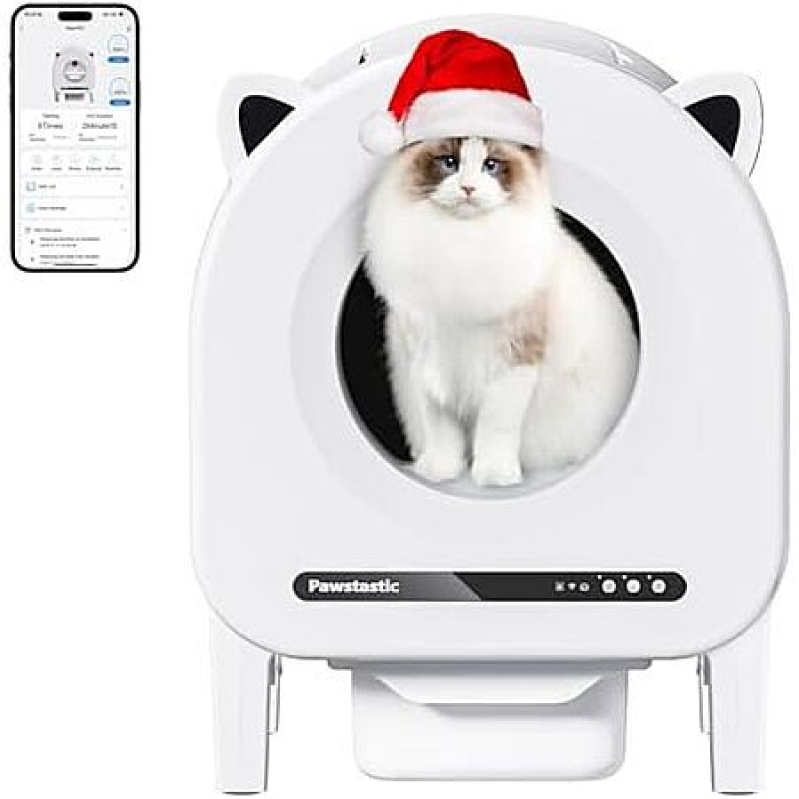 Self-Cleaning Litter Box – 68L Automatic Cat Litter Box for Multiple Cats – $269.99 (48% Off)