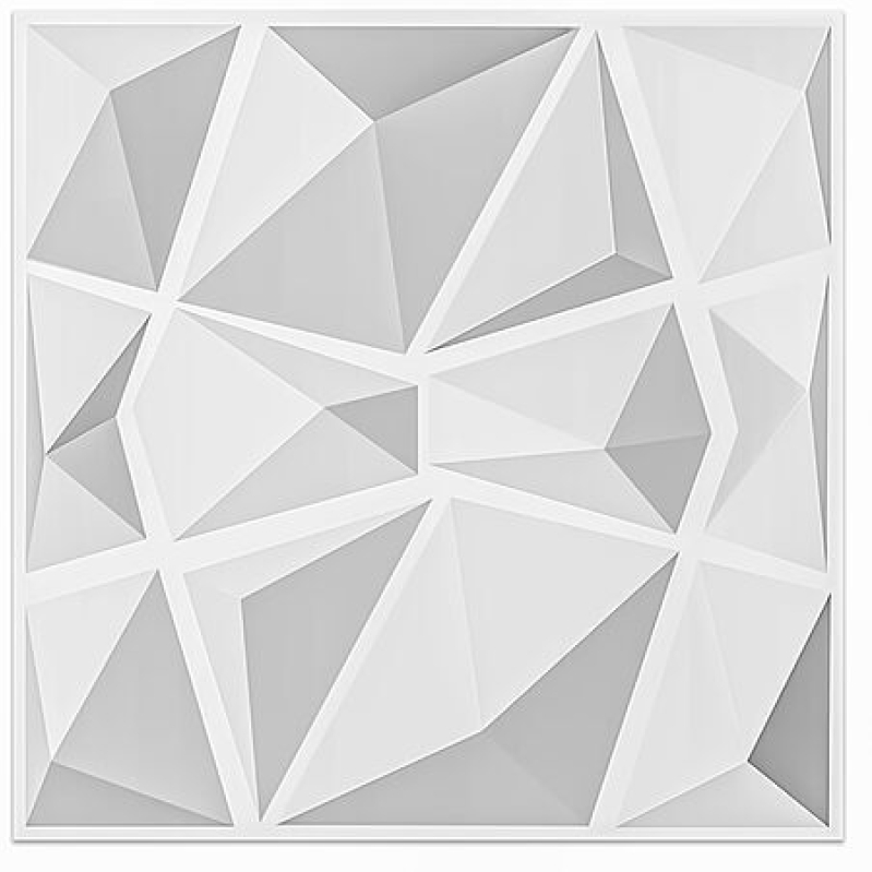 12-Pack 3D Diamond PVC Wall Panels – White, $14.10 with Prime Free Shipping