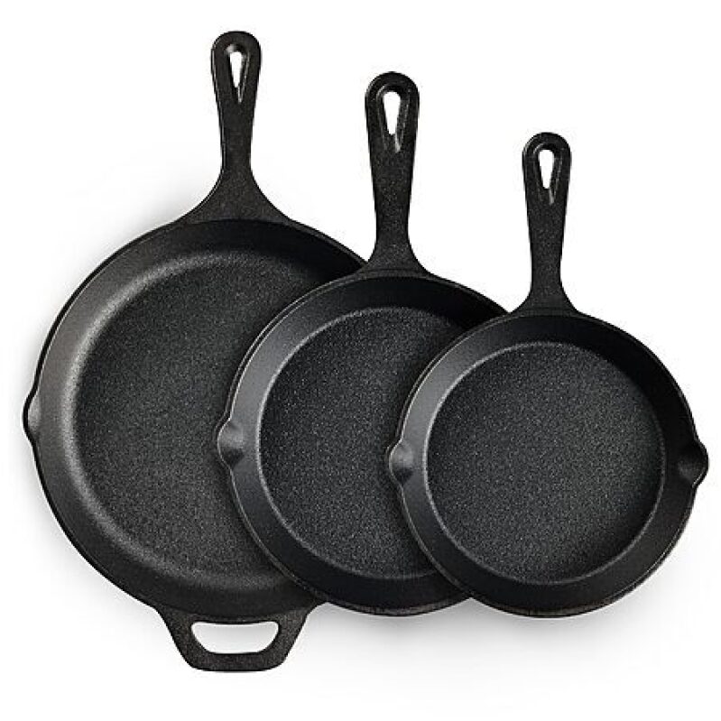 EWFEN 3-Piece Cast Iron Skillet Set – 6