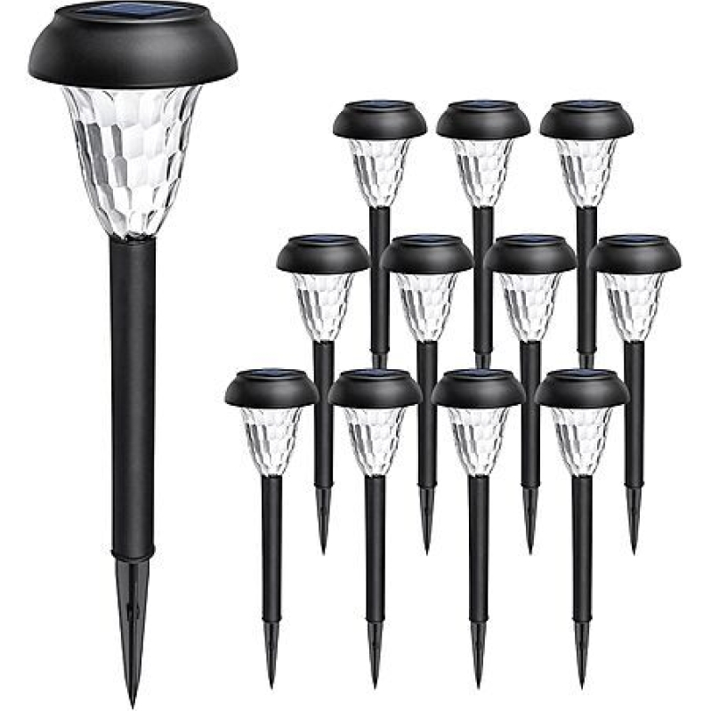 GIGALUMI 12-Pack Outdoor Solar Lights – $21.60 with Free Shipping (Cool White)