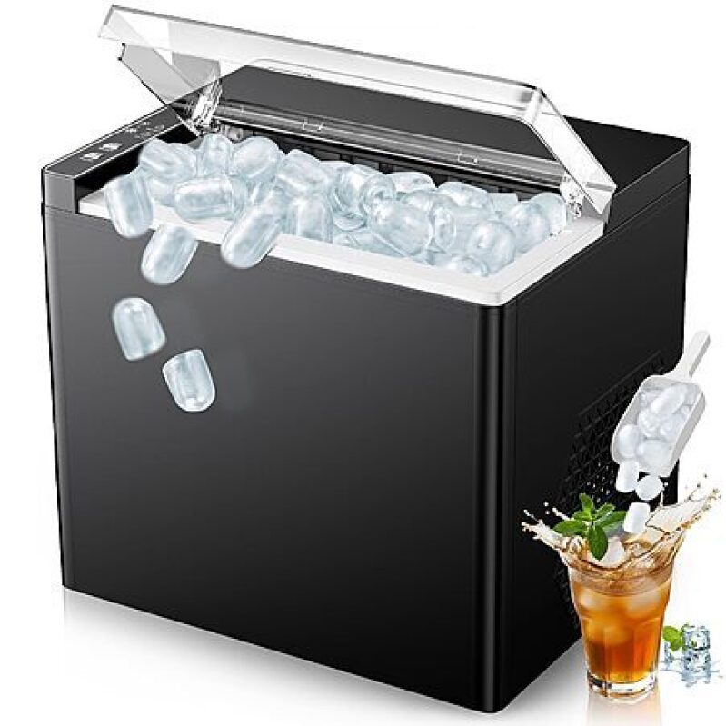 6‑Minute Countertop Ice Maker – 70% Off, Slate, 9‑Cube Fast Freeze