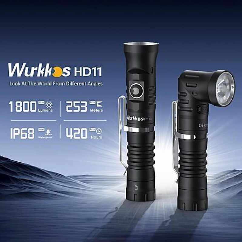 Wurkkos HD11 Right Angle Flashlight – 1800 Lumens, 43% Off
