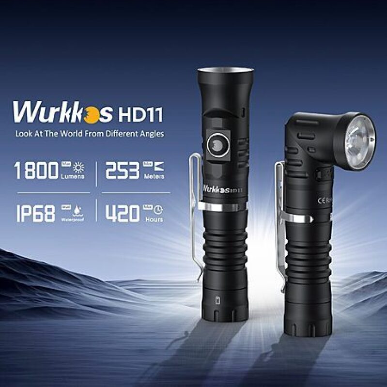 Wurkkos HD11 Right Angle Flashlight – 1800 Lumens, 43% Off