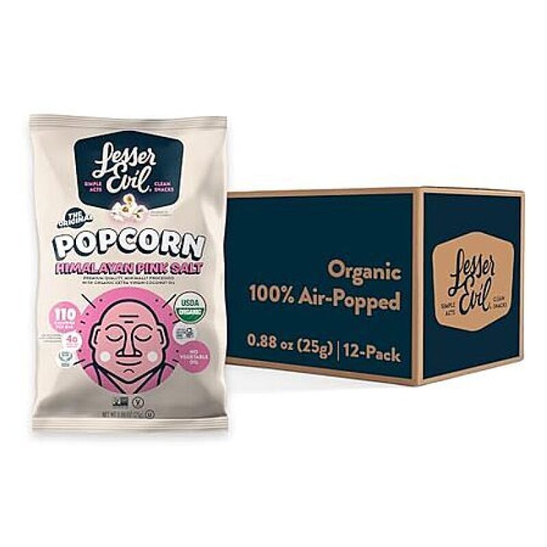 Save on LesserEvil Himalayan Pink Salt Organic Popcorn – 12 Pack for $6.52