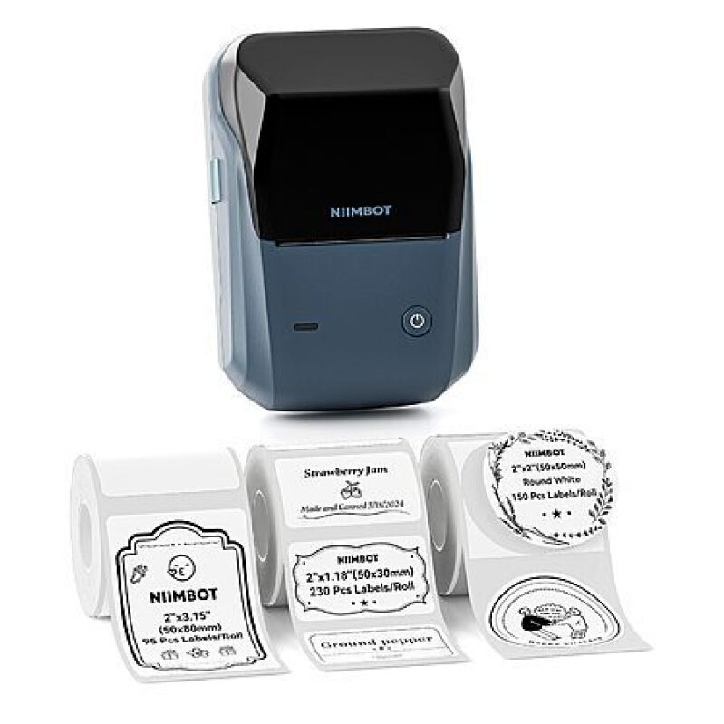 NIIMBOT B1 Thermal Label Maker – Easy Office & Home Printer with 3 Free Rolls – $39.98