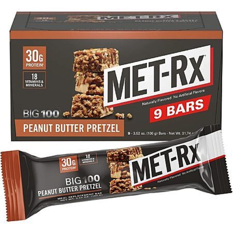 MET-Rx Big 100 Colossal Protein Bars – 9 Pack Peanut Butter Pretzel, $15.53 Deal