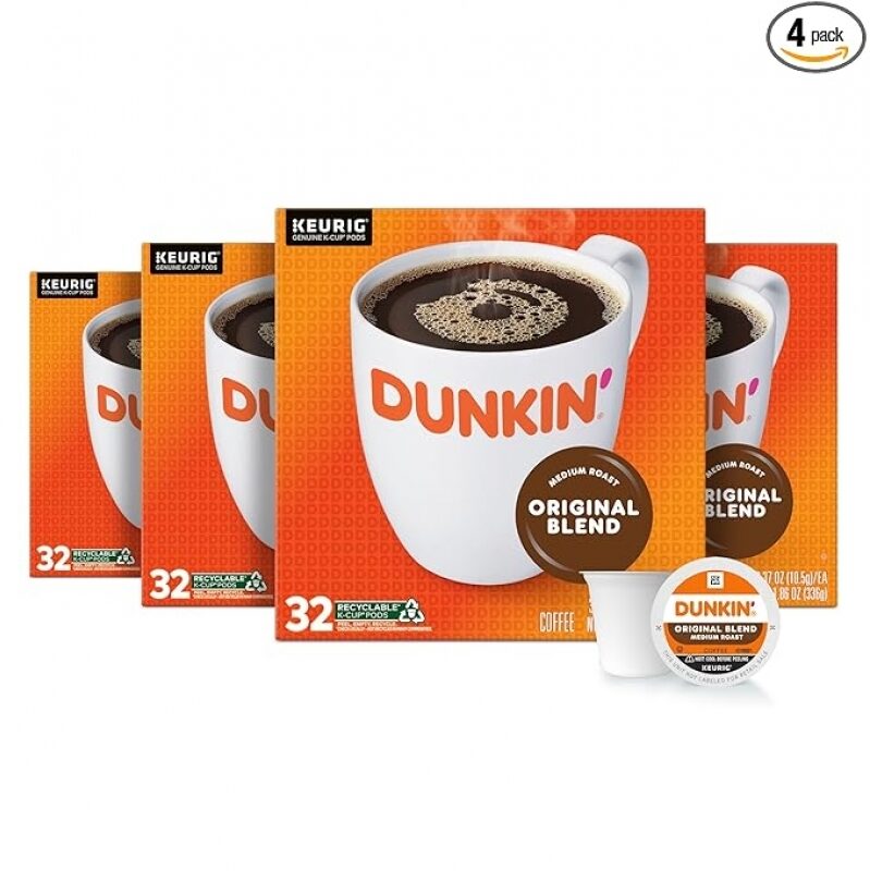 Dunkin’ Original Blend K‑Cup Pods – 35% Off Value Pack (128 Count)