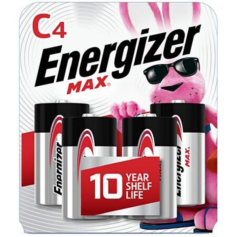 Energizer MAX C Batteries (4-Pack) – 10-Year Shelf Life for $6.39