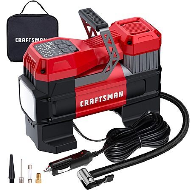 Craftsman 12V Portable Tire Inflator – 150 PSI, Digital Gauge, Auto Shut-Off – $47.99 Deal