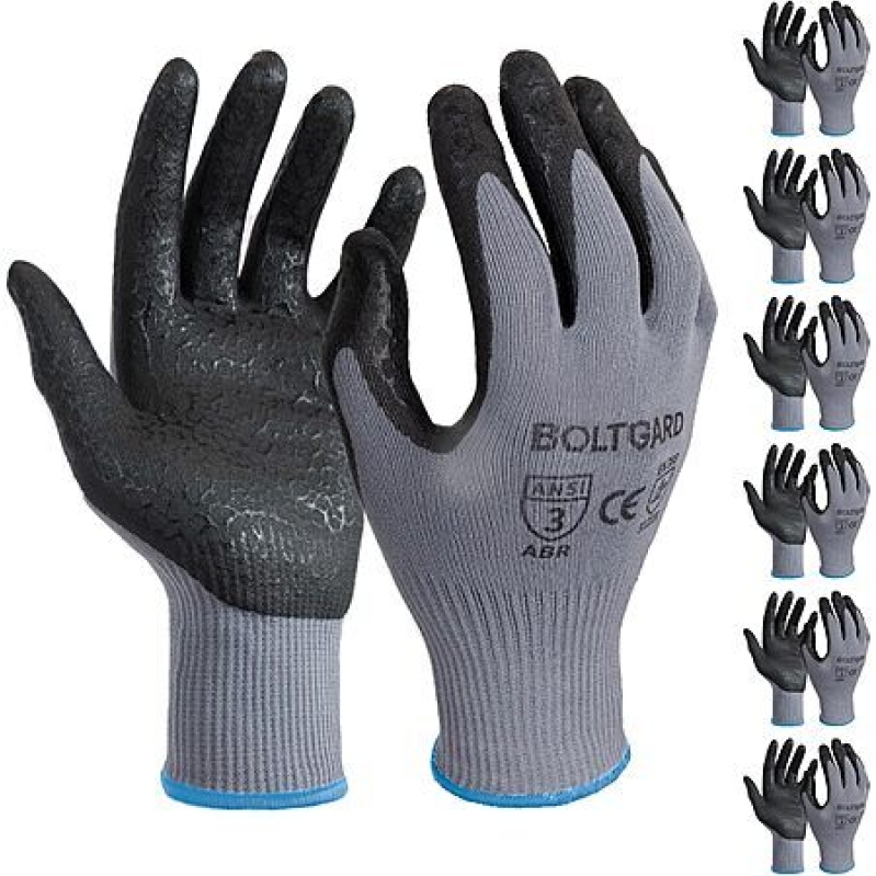 6-Pair Boltgard Wavy Foam Nitrile Grip Work Gloves – $4.49 + Free Shipping