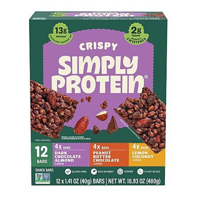 12-Count Simply Protein Crispy Vegan Bars – $11.96 Deal + Free Shipping