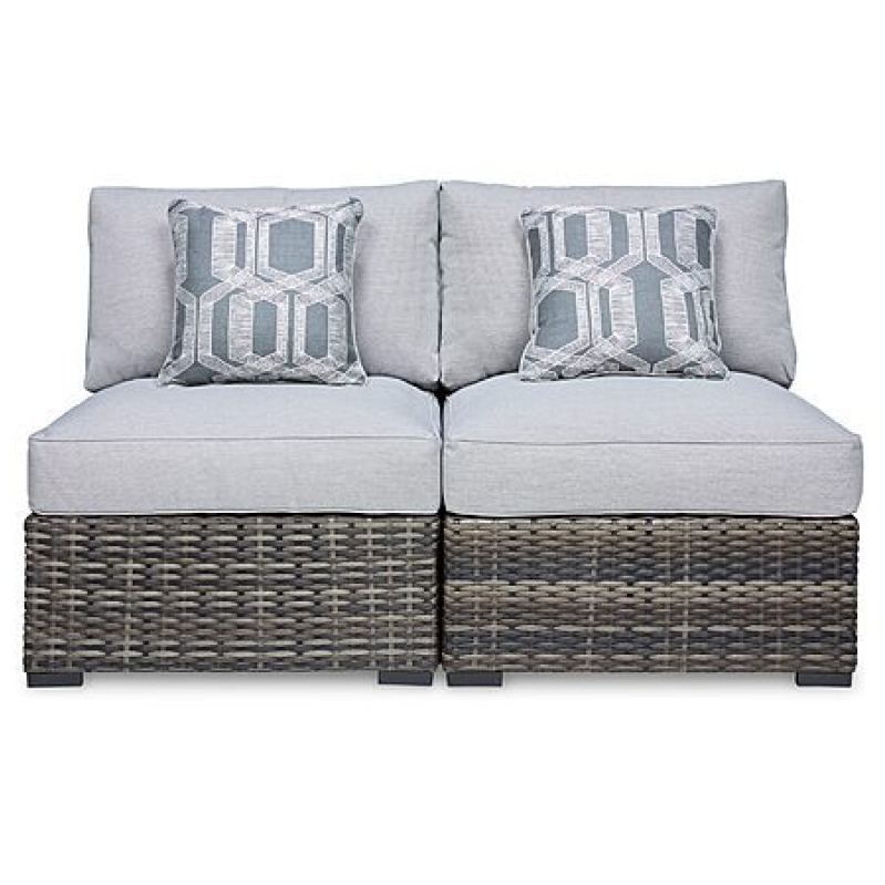 Signature Design Ashley Harbor Court Outdoor Armless Chair – 2‑Pack, Weather‑Resistant Gray – $289.99