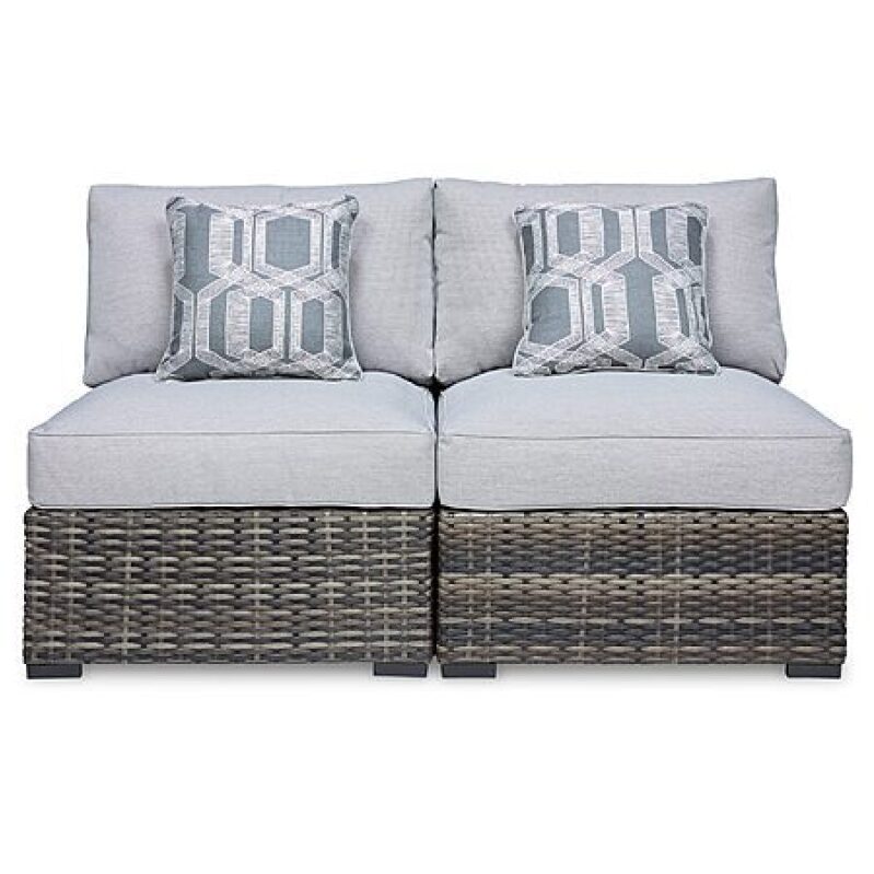 Signature Design Ashley Harbor Court Outdoor Armless Chair – 2‑Pack, Weather‑Resistant Gray – $289.99