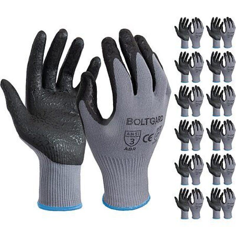 12‑Pair Boltgard Nitrile Grip Work Gloves – $12 Deal, Free Shipping