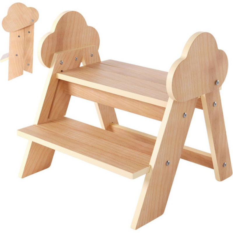 Beech Wooden Toddler Step Stool – 2-Step Foldable, Non-Slip, $22.49 with Coupon