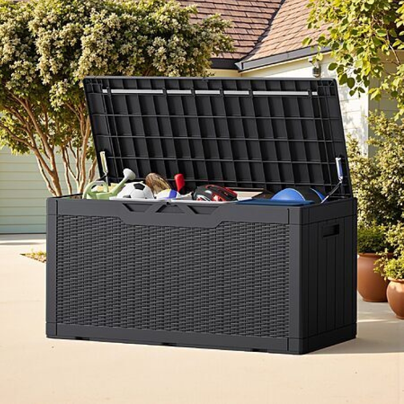 100‑Gallon Greesum Outdoor Storage Box – Black, $70.98 + Free Shipping