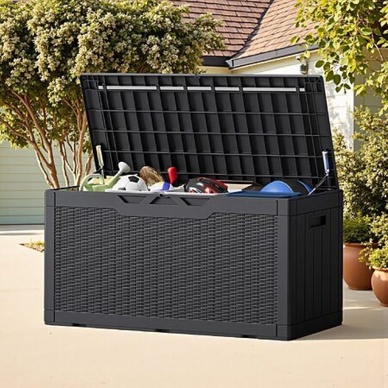 100‑Gallon Greesum Outdoor Storage Box – Black, $70.98 + Free Shipping
