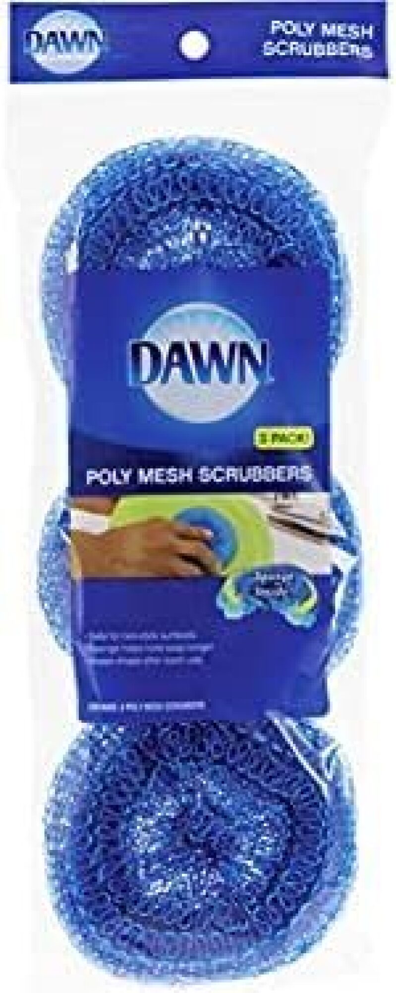 Dawn Non‑Scratch Poly Mesh Scrubber Sponges – 3‑Pack $3.99 (59% Off)