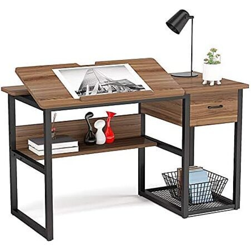 Tribesigns Drafting Table with Storage Drawers – 49% Off, Free Shipping