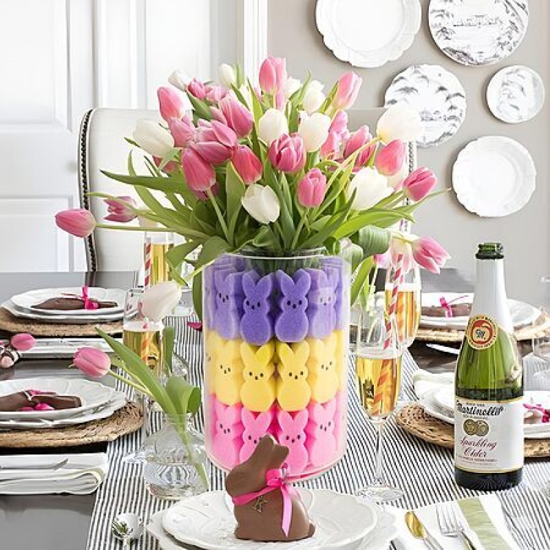 Easter Peeps Bunnies Vase Filler Set – 50% Off Spring Table Centerpiece