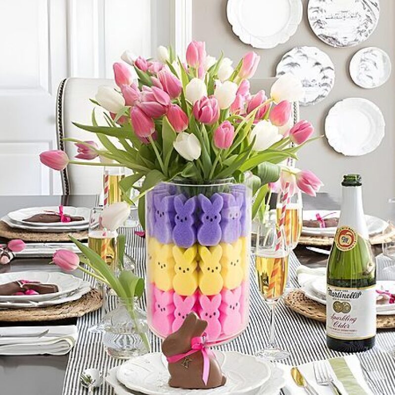Easter Peeps Bunnies Vase Filler Set – 50% Off Spring Table Centerpiece