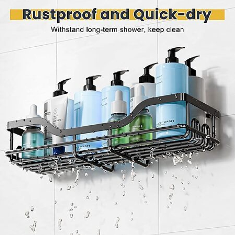 OMAIRA 3‑Pack Shower Caddy Set – No‑Drill, Rust‑Proof Organizer – $9.49