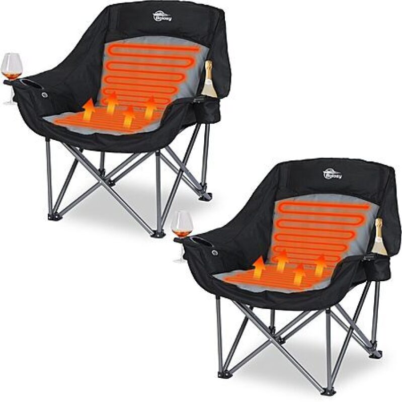 Bolosy Heated Camping Chair 2‑Pack – 3 Heat Levels, Portable & Foldable – $138.87 Deal