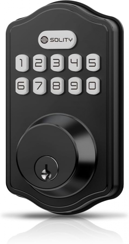 Solity Smart Deadbolt – Keyless Entry, 100 Codes, Auto-Lock – $19.99 Deal