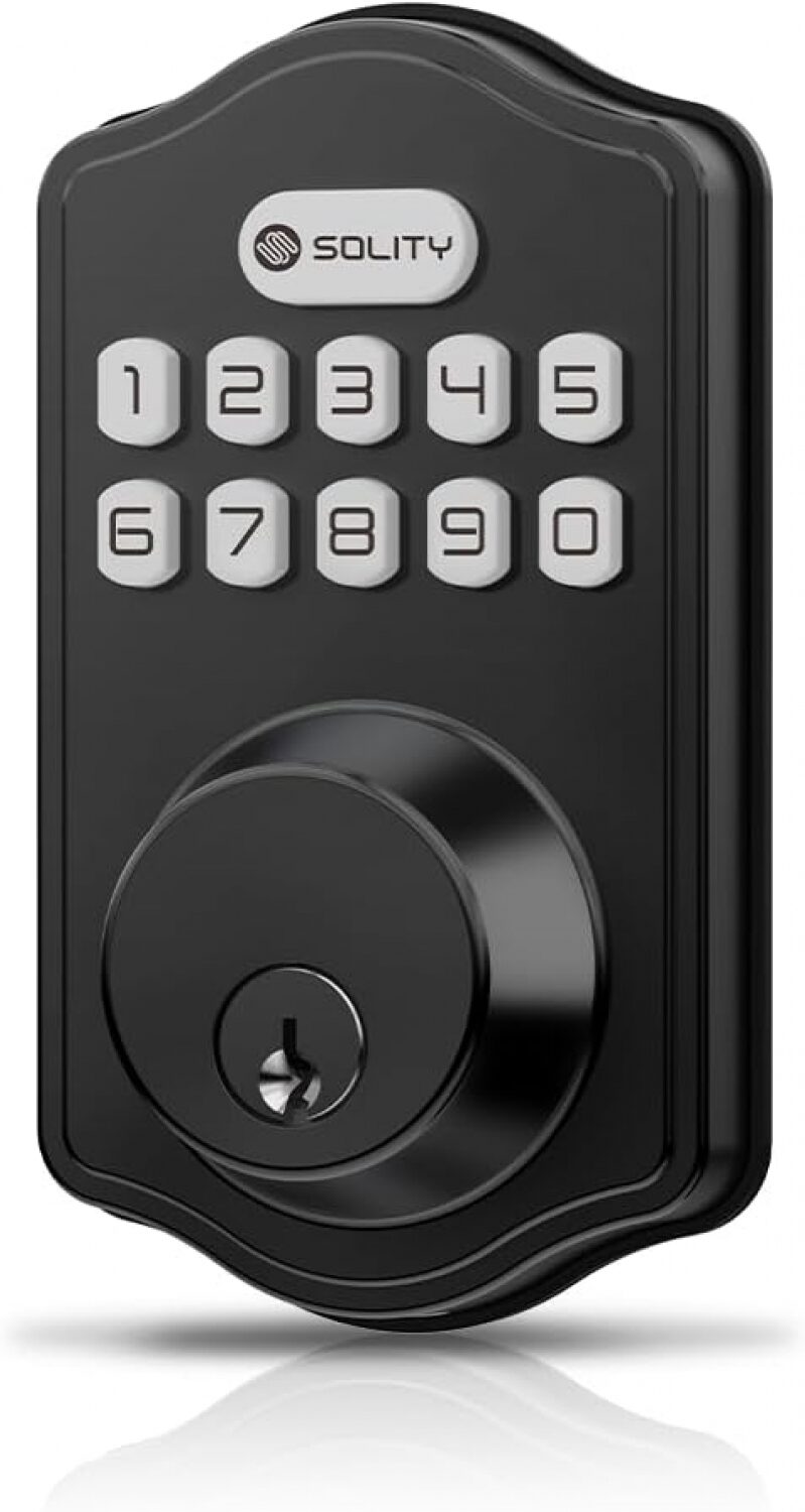 Solity Smart Deadbolt – Keyless Entry, 100 Codes, Auto-Lock – $19.99 Deal