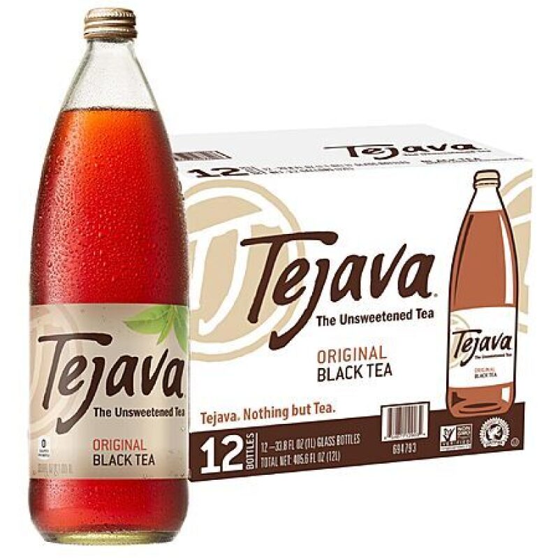 Tejava Unsweetened Black Iced Tea – 12×1L Glass Bottles, Non‑GMO, Kosher – $16.53 (Save 48%)