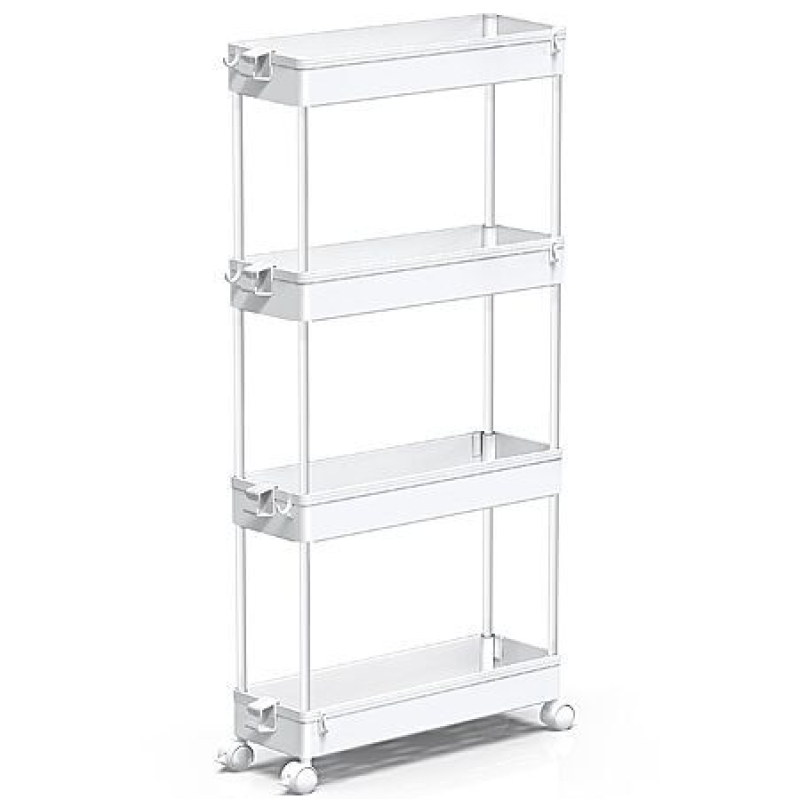 Spacekeeper Slim Rolling Storage Cart – 4‑Tier Bathroom Organizer – $9 Off