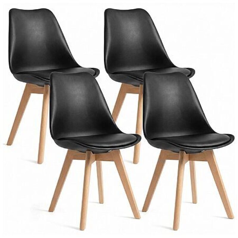 4‑Piece Modern Upholstered Dining Chair Set – Sleek Black, $89.97 Deal