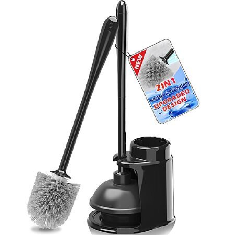 JEHONN Toilet Plunger & Brush Set with Holder + Hidden Tweezers – Only $9.99