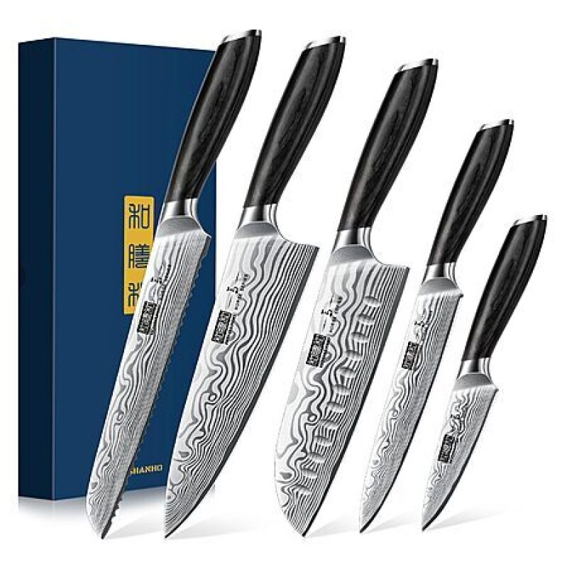 HOSHANHO 5‑Piece Japanese Knife Set – Ultra‑Sharp Powder Steel, Ergonomic Handles – $79.78 Deal