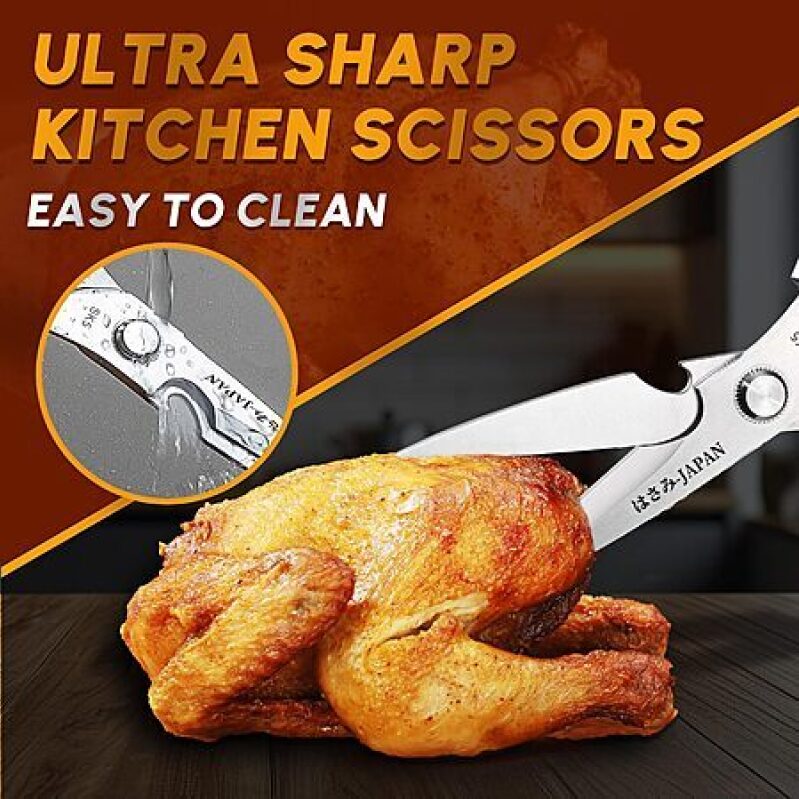 HUUSK Stainless Steel Kitchen Scissors – Sharp, Heavy‑Duty Shears for Meat & Poultry – Only $15.15