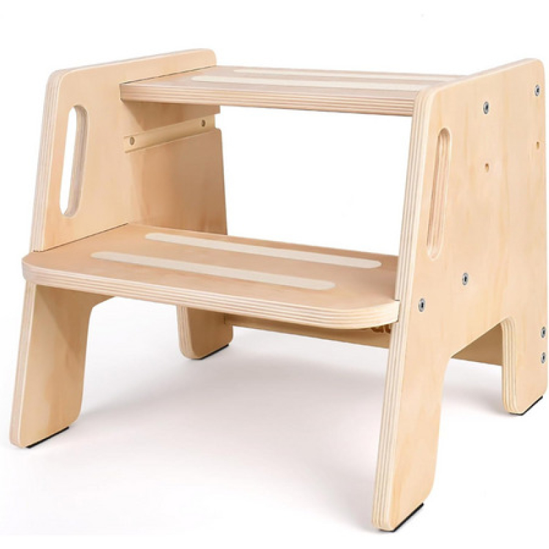 Adjustable Wooden Toddler Step Stool – Height-Adjustable 2-Step for Potty Training – $23.99