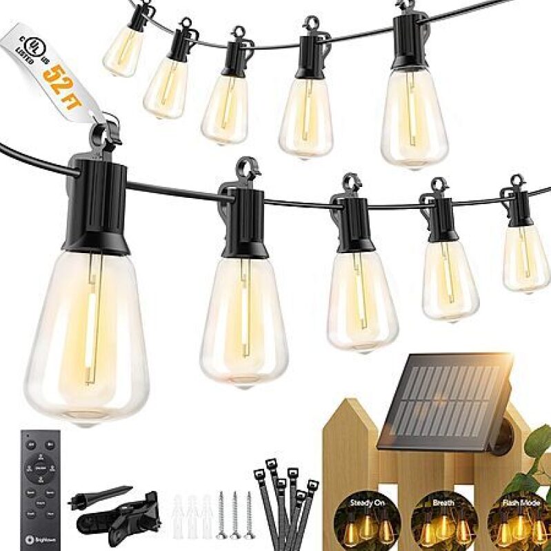 52' Brightown Waterproof Solar String Lights – 46% Off Deal
