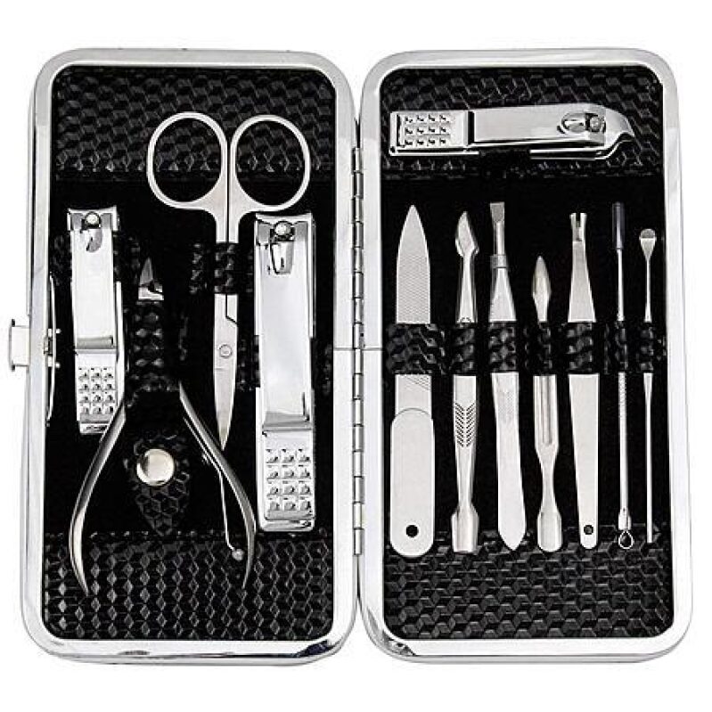 12‑Piece Nail Clippers Set with Travel Case – Pro Grooming Kit for $4.99
