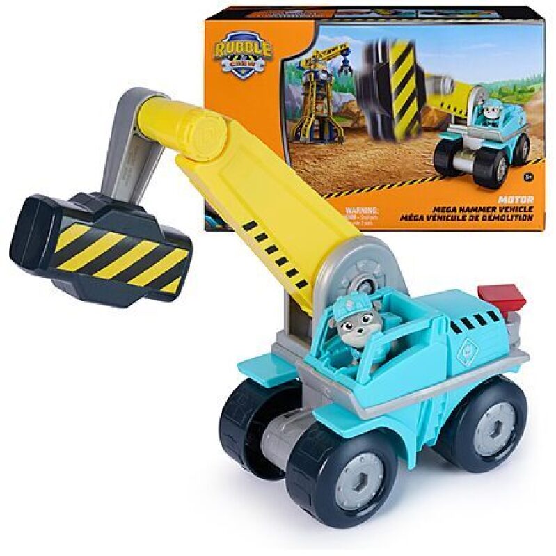 PAW Patrol Rubble Mega Hammer Truck – 10‑Inch Motorized Construction Vehicle for Kids