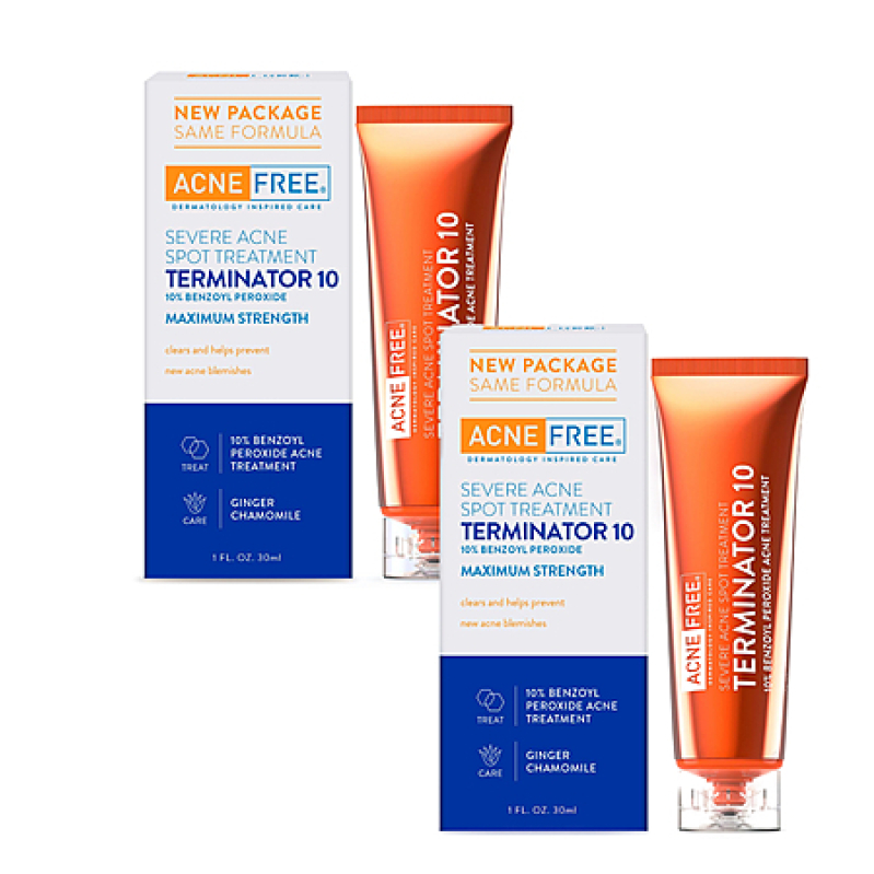 AcneFree Terminator 10 Spot Cream – 2 for $7.93, Fast‑Acting 10% Benzoyl Peroxide